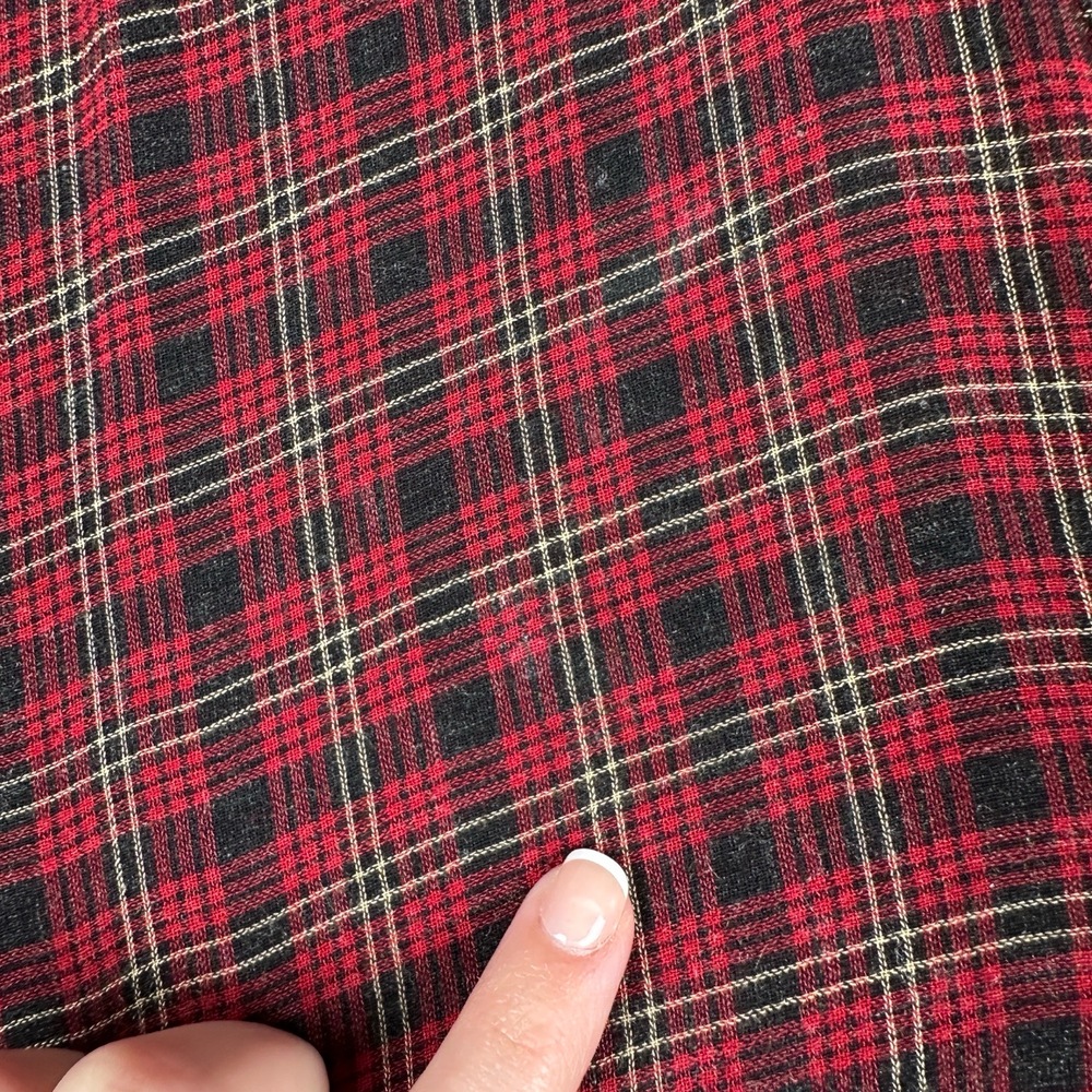 Zara Blouse Womens S Plaid Long Sleeve V Neck Semi Sheer Oversized High Low - Picture 6 of 11